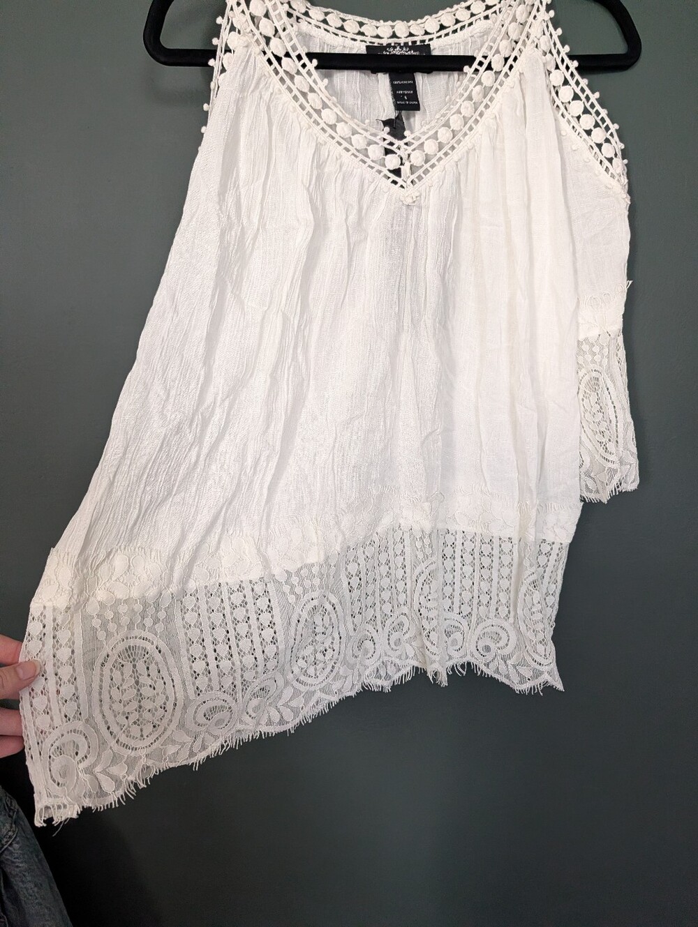 Olivers White Crochet Cold-Shoulder Boho Blouse 0064 - Picture 2 of 5